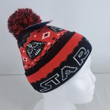 Star Wars Childs OS Darth Vader Black Red Cuff Pom Pom Beanie Ski Cap Winter Hat