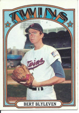 Vintage 1972 Topps #515 BERT BLYLEVEN 2nd Year Card EC