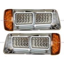 Led Headlight Led Corner Light Housing Base Lh Rh Fit 89-03 Freightliner Fld