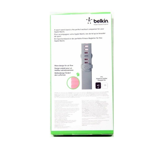 BELKIN WATCH BAND FOR APPLE WAVE SPORT 42MM AIRFLOW CARNATION PINK F8W730BTC01 - Picture 2 of 2