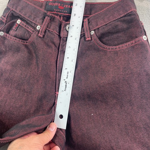 Vintage Guess USA Jeans Women 26 (Tag 27) Red Black BootCut Jewel DeadStock NWT - Picture 10 of 12