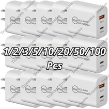 PD 20W USB-C Dual Port Adapter Wall Charger For iPhone 11 12 13 14 X Android Lot