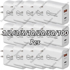 PD 20W USB-C Dual Port Adapter Wall Charger For iPhone 11 12 13 14 X Android Lot
