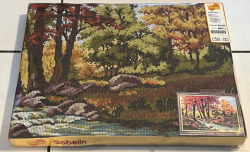 Rouette tapisserie image brodée forêt d'automne 50 x 70 pack complet de matériaux - Photo 1/4