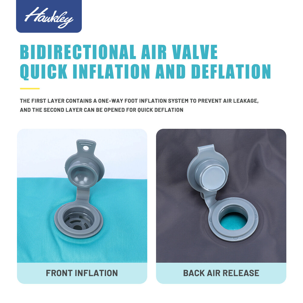 Blue Self-Inflating Sleeping Pad - Durable Sleep Mat for Camping w/Storage Bag