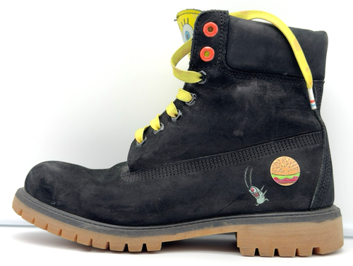 Timberland SpongeBob Schwammkopf Herren Premium Wildleder Schwarz Stiefel Größe 10 - Bild 1 von 23