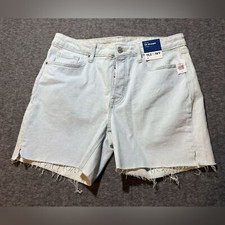 Old Navy Jean shorts womens 12 Blue OG Straight High Rise stretch cut off NWT