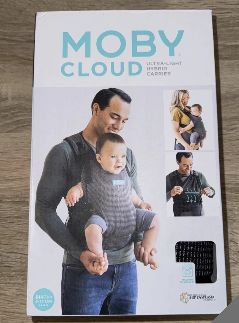 Moby Cloud Ultra Light Hybrid Baby Carrier Sling Black And Gray