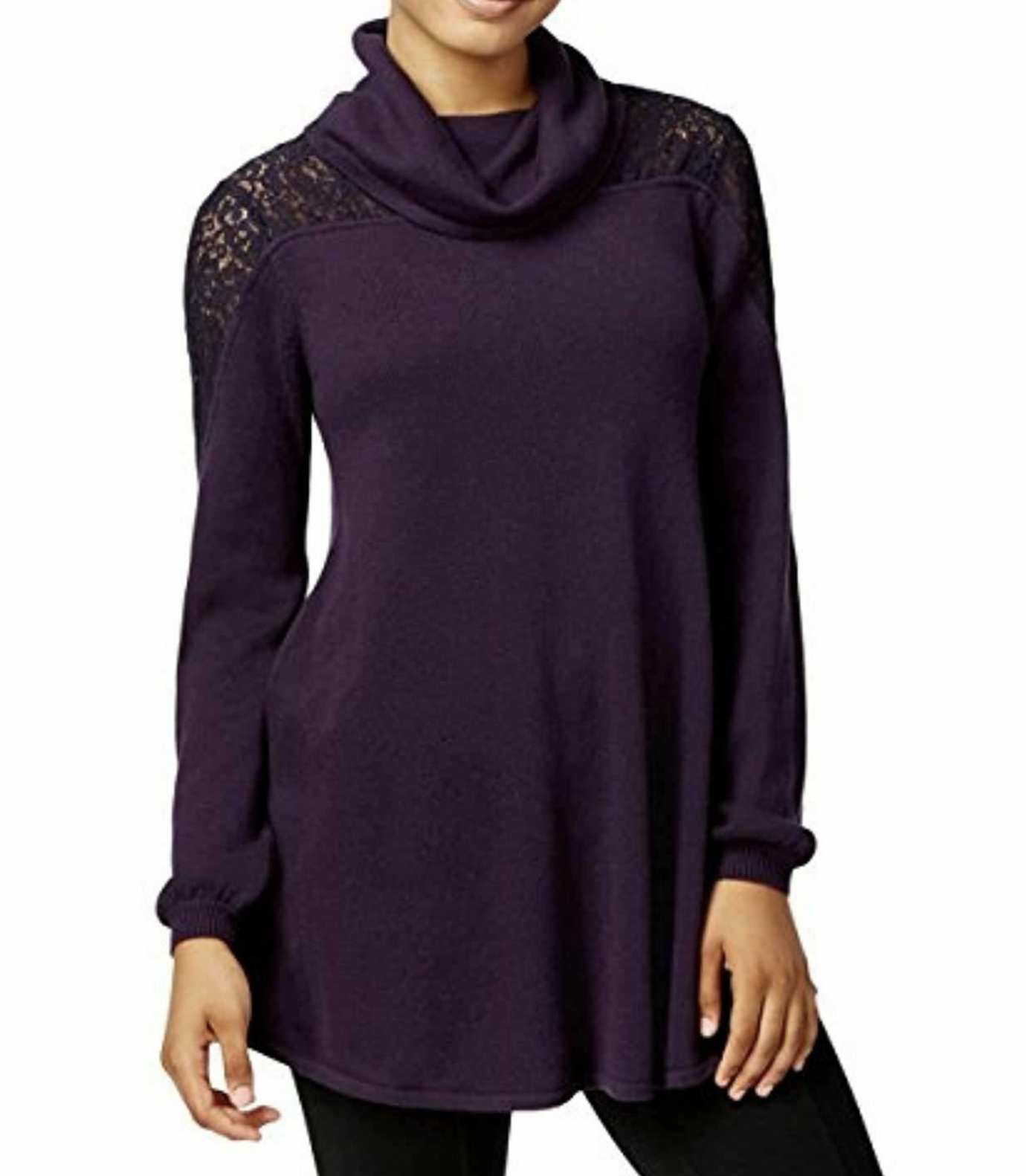 Style \u0026 Co. Womens Lace Inset Cowl Neck Sweater 35542DG151