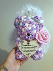 Handmade angel rose teddy bear ,graveyard memorial 