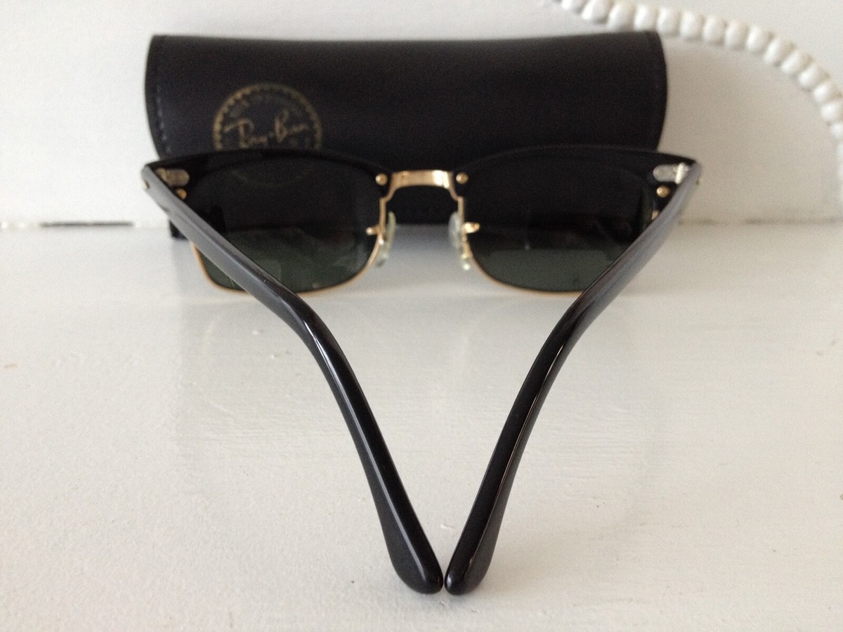 EXC VTG *W1481* B&L RAY BAN USA BLACK/GOLD CLUBMASTER SQUARE EXC VTG *W1481* B&L RAY BAN USA BLACK/GOLD CLUBMASTER SQUARE