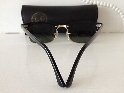 EXC VTG *W1481* B&L RAY BAN USA BLACK/GOLD CLUBMASTER SQUARE EXC VTG *W1481* B&L RAY BAN USA BLACK/GOLD CLUBMASTER SQUARE