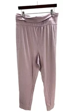 Denim & Co. Comfort Zone Jersey Foldover Waist Joggers Dusty Lavender