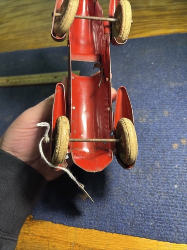 1930’s Wyandotte Pressed Steel Red Streamlined Boat Tail Racer Car 8.5” US~ RARE - Picture 7 of 24
