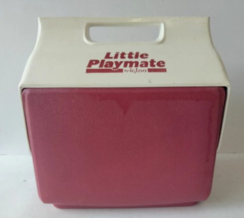 Little Playmate Cooler by Igloo Red & White Push Button 6 Pack Ice Chest Vintage