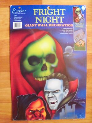 4' Fright Night Giant Wall Halloween Decoration Vintage Eureka NOS