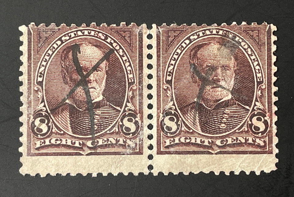 US Stamps;Scott #272a Genuine  SCARCE PAIR USED 1895 Sherman  W/PSE  Cert. $1900 - Image 4 of 4