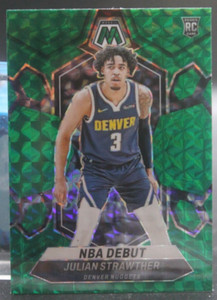2023-24 Panini Mosaic - NBA Debut #256 Julian Strawther (RC) - Green Prizm