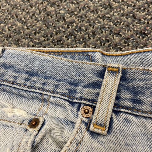 Levis Vintage Denim Jeans White Wash Relaxed Straight Leg Mens Size W38 L32 - Picture 12 of 12