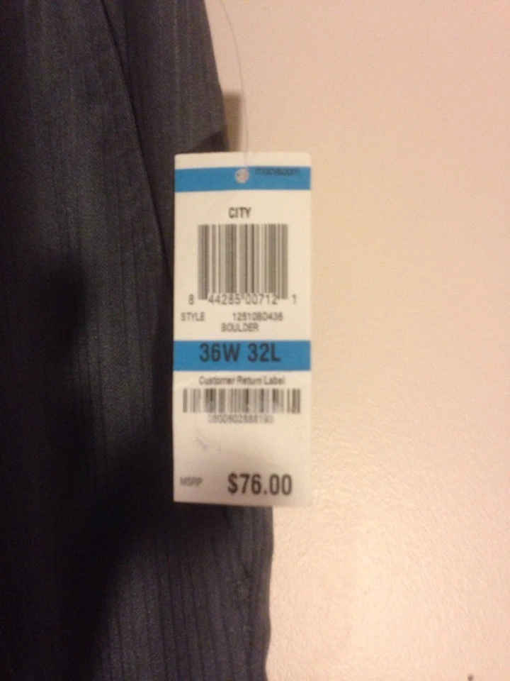 NWT MEN ALFANI MEDIUM GREY W/PIN STRIPE FLAT FRONT DRESS PANTS W36 L32 - Image 4 of 4