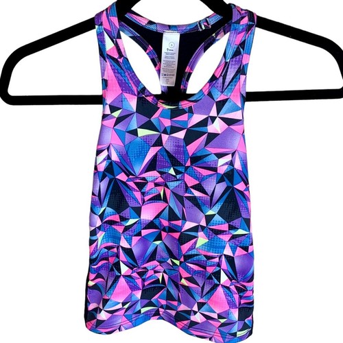 Ivivva By Lululemon Racerback Fitted Athletic Tank Top Sleeveless Geometric - Picture 2 of 10
