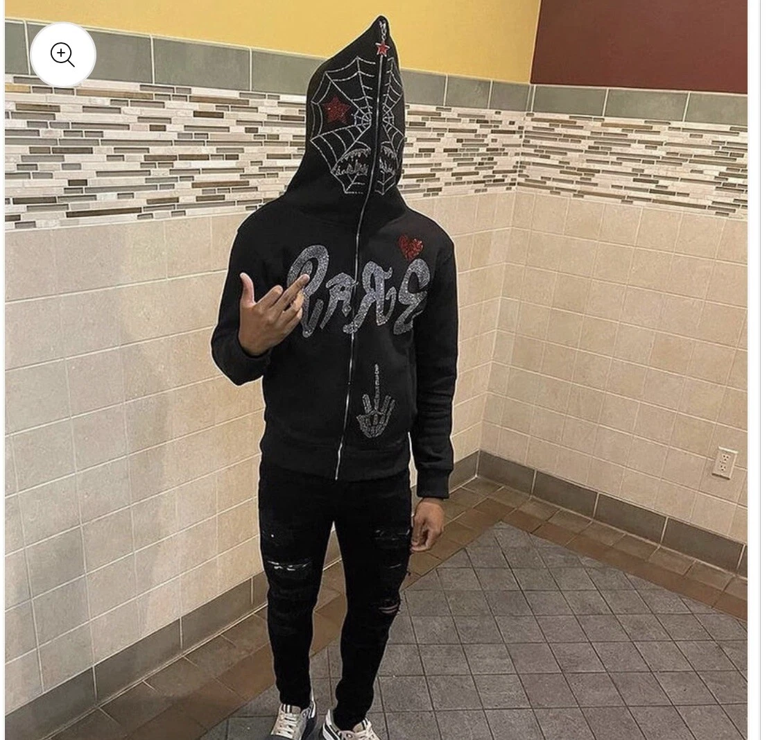 Y2k full zip up hoodie men | eBay
