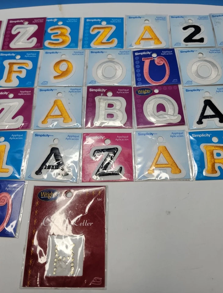 Variety Lot Of Simplicity & Wrights 35mm Letters And Number Applique Patches. - Image 3 of 4