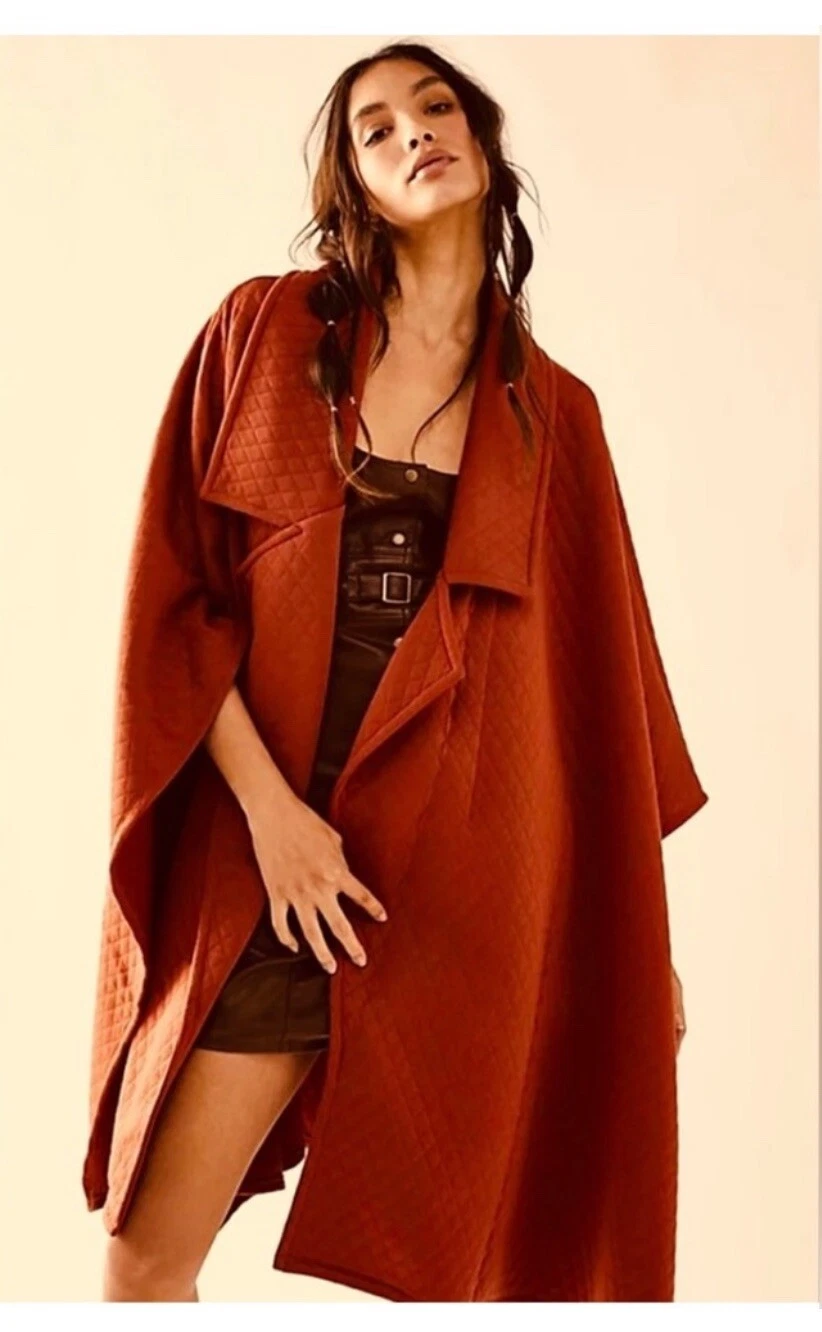 Free People Oversized Quilted Poncho Terracotta Red One Size Fits All NWT $168
Opens in a new window