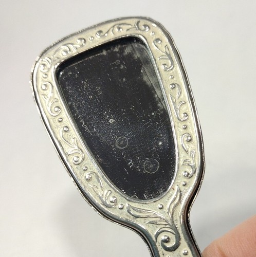 Mini Mirror Israel Vintage Beaded 4" Travel Mirror *as-is - Picture 4 of 10