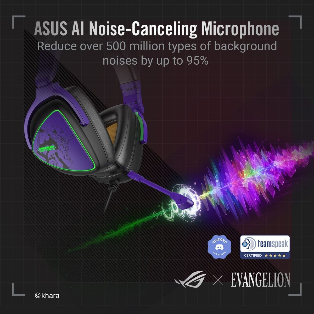 ASUS Evangelion Collabo Model Gaming Headset ROG Delta S EVA
