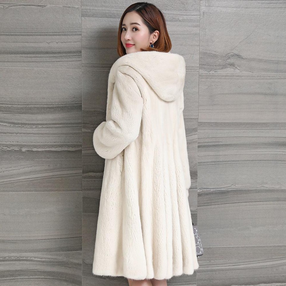 Winter Fashion and Elegant Women's Cotton Coat Mid-length Mink Velvet Thick Warm Fur Coat
