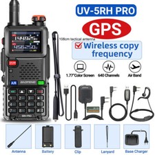 5RH GPS WALKIE TALKIE MULTI BAND RECHARGEABLE TWO WAY RADIO 108CM SQUARE MIC KIT