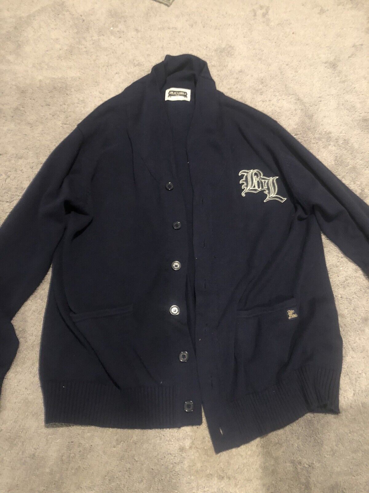 Dark Blue Black Label Cardigan Sweater Size 3XL!!… - image 4