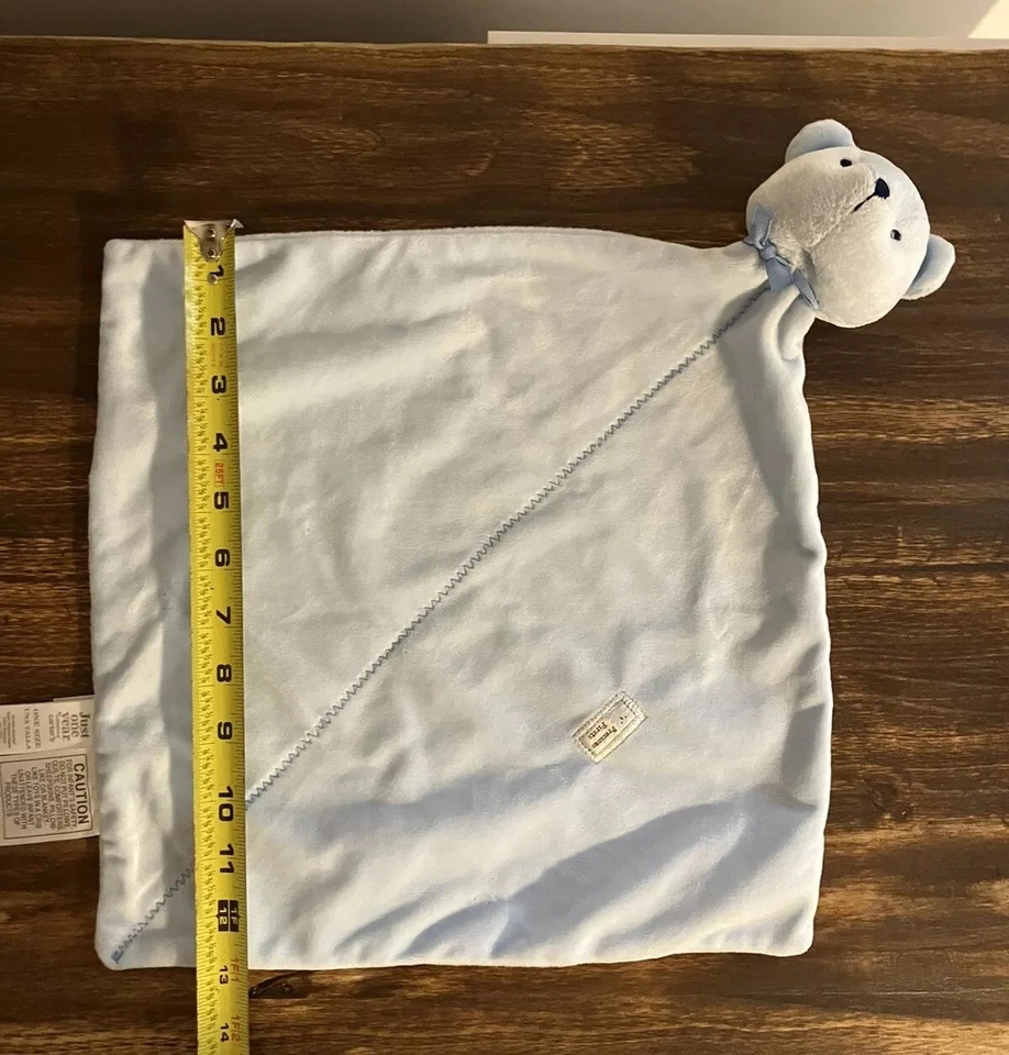 Oso de peluche Carters Just One Year azul Lovey 12" Precious Firsts Sonajero Foto 4 de 4