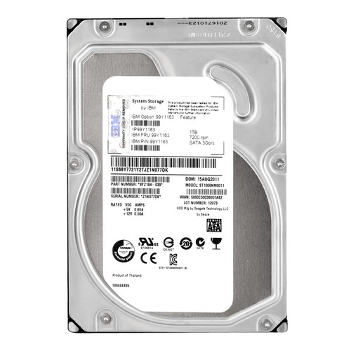 Hard Drive IBM 99Y1163 ST1000NM0011 1TB 7.2K 64MB SATA II 3.5'' - Picture 3 of 3