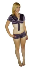 ESPIRAL Two Piece Set Top - Boy Shorts Style #267 - Small - Amethyst