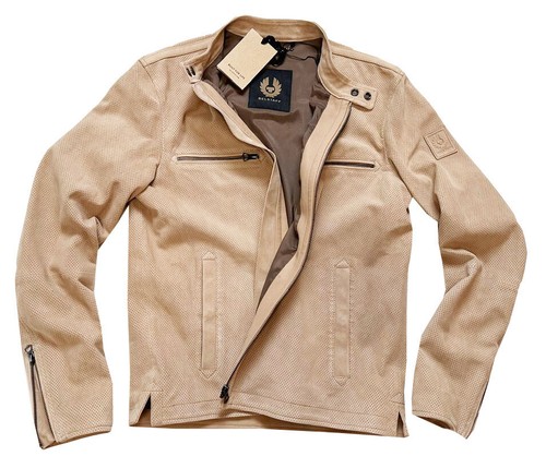 BELSTAFF PERFORATED DARK SANDSTONE LEATHER JACKET BNWT RARE Sz: M UK/US38/IT48 - Picture 7 of 20