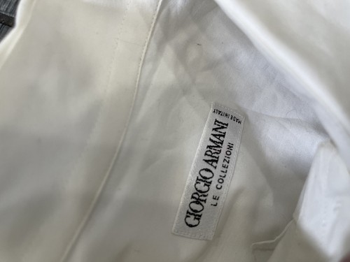 Camisa de esmoquin Giorgio Armani Le Collezioni Hecha en Italia blanca talla 16/41 grande - Imagen 7 de 10