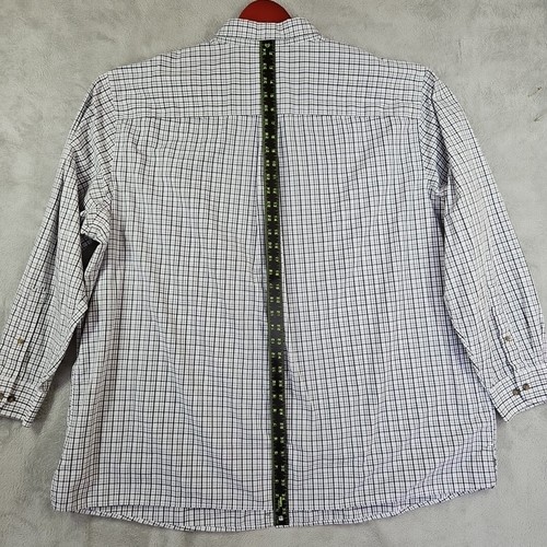 HB NWOT Black Gray White Plaid Long Sleeve Button Down Shirt Side Slits Sz 3XLT - Picture 10 of 14