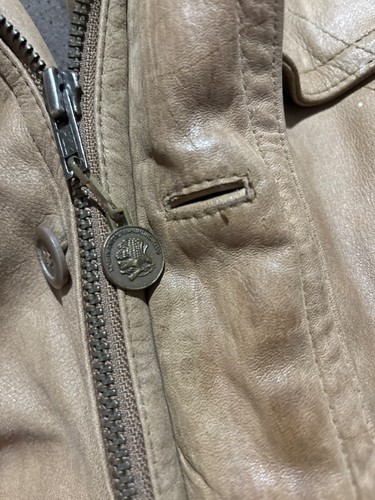 Chaqueta de Cuero J Walden Hombres 40 Marrón Termolite Cremallera y Abotonados De Colección Usada en Excelente Condición - Imagen 10 de 10