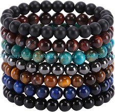 5-7 PCS 8mm Gemstone Bracelet for Women Healing Crystal Stone Beaded Bracelets