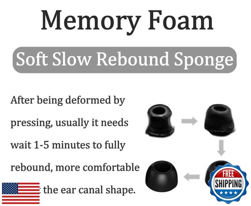 Samsung Galaxy Buds 2 Pro Ear Tips - Medium Size Memory Foam, Noise Reducing - Picture 3 of 5