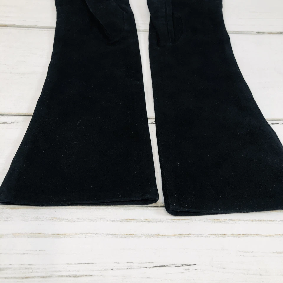 Lote Guantes de Ópera Vintage Negros Imitación Gamuza Forrados en Seda Hechos en Italia Pequeños Foto 3 de 4