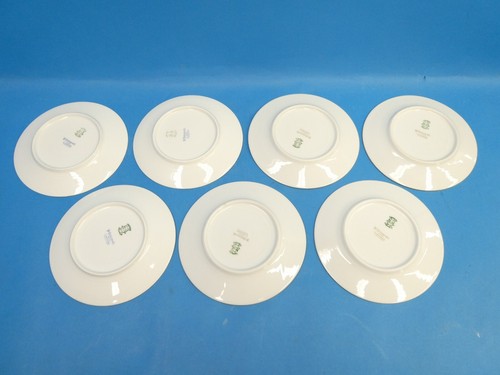 Limoges WM Guerin & Co France 6.25” Dessert Bread Plates Dishes Green Gold Color - Picture 11 of 17