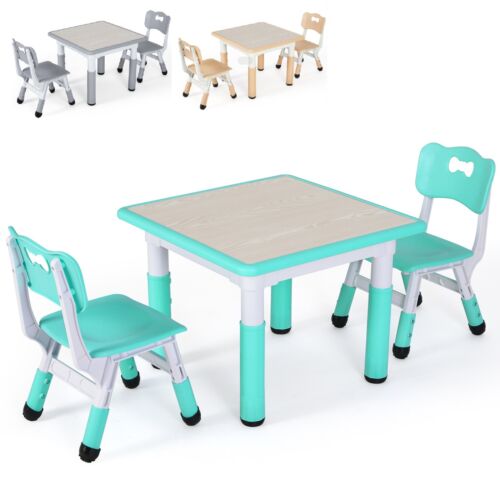 Kids Table and 2 Chairs Set Children Activity Play Table Set Study Table Chair - Picture 2 of 26