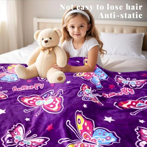 Butterfly Decor Blanket baby size 40" x 50" (100 x 130 cm) Butterfly Blanket - Bild 6 von 6
