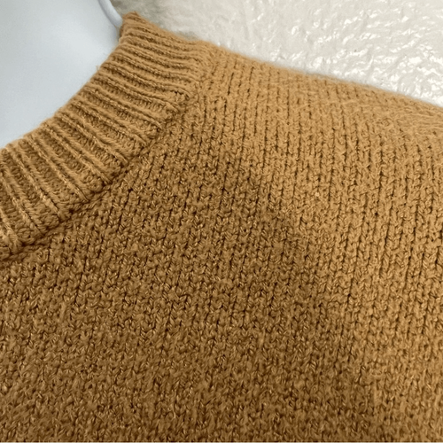Shaci Women’s Camel /Tan Cropped Sweater~Boxi Fit Sweater Oversized Small - Picture 14 of 16