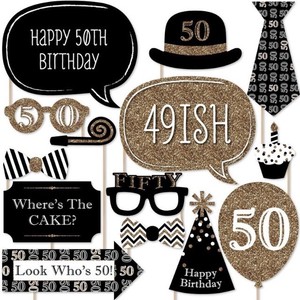 20 Pcs 50th Birthday Photo Booth Props Fun Party Decorations