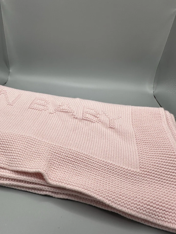 "Manta para bebé United Colors of Benetton rosa tejida mezcla de lana conejito conejo 28"" difícil de encontrar" Foto 2 de 4