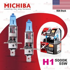 2x H1 448 Michiba 12v 55w Headlight Halogen Bulbs Lamps 5000k Xenon Look White